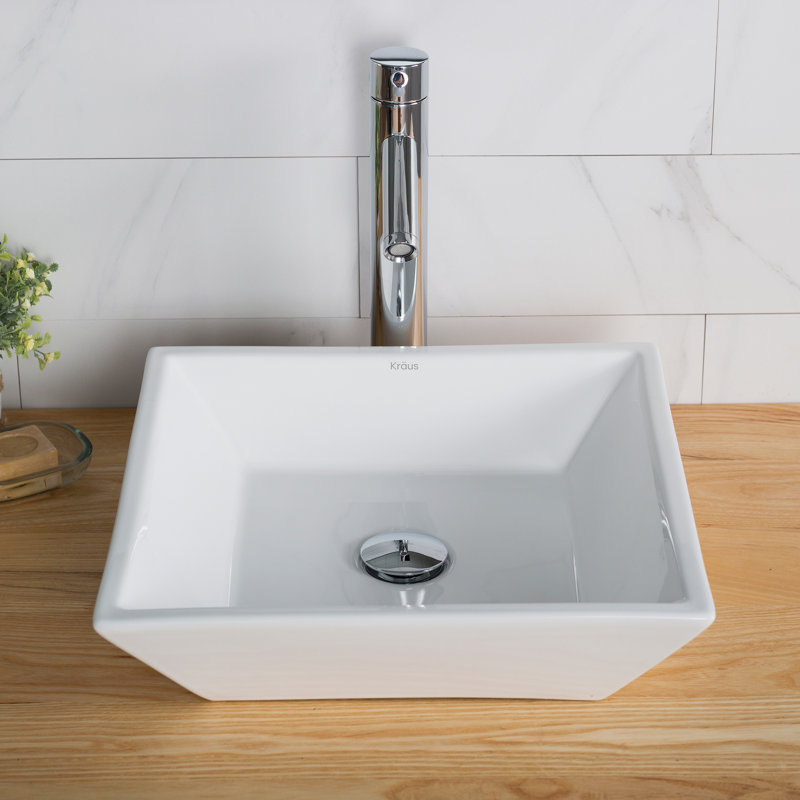 Kraus Ceramic Square Vessel Bathroom Sink & Reviews Wayfair